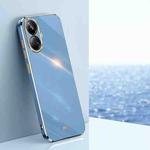 For Realme 10 Pro+ XINLI Straight Edge 6D Electroplate TPU Phone Case(Celestial Blue)