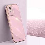 For vivo Y02 4G XINLI Straight 6D Plating Gold Edge TPU Phone Case(Cherry Purple)