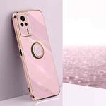 For Xiaomi Redmi K60E XINLI Straight Edge 6D Electroplate TPU Phone Case with Ring Holder(Cherry Purple)