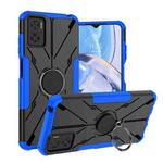 For Motorola Moto E22 Armor Bear Shockproof PC + TPU Phone Case with Ring(Blue)