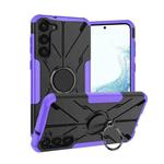 For Samsung Galaxy S23+ 5G Armor Bear Shockproof PC + TPU Phone Case with Ring(Purple)