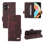 For Realme 10 Pro+ Magnetic Clasp Leather Phone Case(Brown)