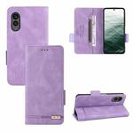 For Fujitsu Arrows N F-51C Magnetic Clasp Leather Phone Case(Purple)