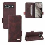 For Google Pixel 7a Magnetic Clasp Leather Phone Case(Brown)