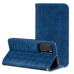 For Huawei P40 Lucky Flowers Embossing Pattern Magnetic Horizontal Flip Leather Case with Holder & Card Slots(Dark Blue)