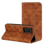 For Huawei P40 Lucky Flowers Embossing Pattern Magnetic Horizontal Flip Leather Case with Holder & Card Slots(Brown)