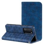 For Huawei P40 Pro Lucky Flowers Embossing Pattern Magnetic Horizontal Flip Leather Case with Holder & Card Slots(Dark Blue)