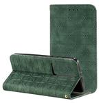 For Huawei P40 Pro+ Lucky Flowers Embossing Pattern Magnetic Horizontal Flip Leather Case with Holder & Card Slots(Dark Green)