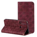 For Huawei P40 lite E / Y7p 2020 Lucky Flowers Embossing Pattern Magnetic Horizontal Flip Leather Case with Holder & Card Slots(Wine Red)