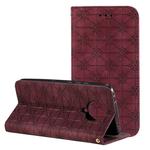 For Xiaomi Redmi K30 Pro Lucky Flowers Embossing Pattern Magnetic Horizontal Flip Leather Case with Holder & Card Slots(Wine Red)