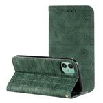 For iPhone 11 Pro Lucky Flowers Embossing Pattern Magnetic Horizontal Flip Leather Casewith Holder & Card Slots(Dark Green)