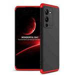 For vivo V25 Pro GKK Three Stage Splicing Full Coverage PC Phone Case(Black Red)