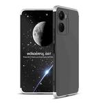 For vivo Y16 GKK Three Stage Splicing Full Coverage PC Phone Case(Black Silver)