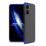 For vivo Y16 GKK Three Stage Splicing Full Coverage PC Phone Case(Black Blue)