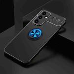 For Samsung Galaxy A34 5G Metal Ring Holder TPU Phone Case(Black+Blue)