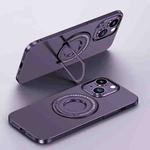 For iPhone 13 Matte Magsafe Magnetic Phone Case with Trolley Holder(Night Purple)