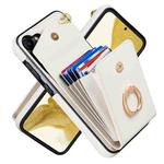 For Samsung Galaxy S23 5G Ring Holder RFID Card Slot Phone Case(Beige)