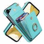 For Samsung Galaxy S23 5G Ring Holder RFID Card Slot Phone Case(Mint Green)