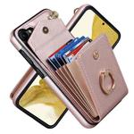 For Samsung Galaxy S23+ 5G Ring Holder RFID Card Slot Phone Case(Rose Gold)