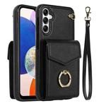 For Samsung Galaxy A14 5G Ring Holder RFID Card Slot Phone Case(Black)