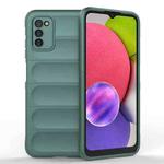 For Samsung Galaxy A03s India Version Magic Shield TPU + Flannel Phone Case(Dark Green)