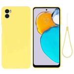 For Motorola Moto E22s Color Liquid Silicone Phone Case(Yellow)