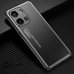 For OPPO Reno9 Frosted Metal Phone Case(Black)