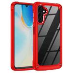 For Samsung Galaxy A14 5G Soft TPU Clear PC Shockproof Phone Case(Red)
