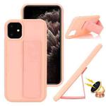 For iPhone 12 Skin Feel Wrist Holder Phone Case(Pink)