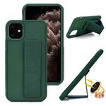 For iPhone 11 Pro Max Skin Feel Wrist Holder Phone Case(Pine Needle Green)