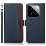 For Xiaomi 14 KHAZNEH Litchi Texture Leather RFID Phone Case(Blue)