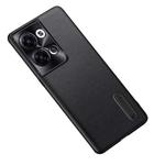 For OPPO Reno9 Pro Folding Holder Plain Leather Phone Case(Black)
