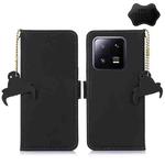 For Xiaomi 13 Pro Genuine Leather Magnetic RFID Leather Phone Case(Black)