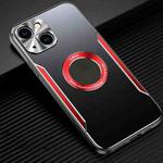 For iPhone 14 Aluminum Alloy + TPU Phone Case(Black Red)