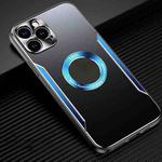 For iPhone 14 Pro Aluminum Alloy + TPU Phone Case(Black Blue)