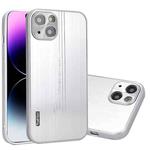 For iPhone 13 Pro Max Metal Brushed Texture Phone Case(Space Silver)