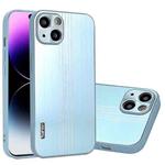 For iPhone 12 Metal Brushed Texture Phone Case(Sky Blue)