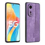 For OPPO A1 Pro AZNS 3D Embossed Skin Feel Phone Case(Purple)