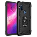 For Motorola One Hyper Shockproof TPU + PC Protective Case with 360 Degree Rotating Holder(Black)