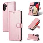 For Samsung Galaxy A14 5G AZNS Skin Feel Calf Texture Flip Leather Phone Case(Rose Gold)