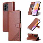 For Honor 80 SE AZNS Sheepskin Texture Flip Leather Phone Case(Brown)