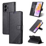 For Honor 80 SE AZNS Sheepskin Texture Flip Leather Phone Case(Black)