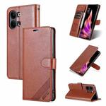 For OPPO Reno9 / Reno9 Pro AZNS Sheepskin Texture Flip Leather Phone Case(Brown)