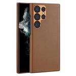 For Samsung Galaxy S23 Ultra 5G DUX DUCIS Grit Series Leather Texture Phone Case(Brown)