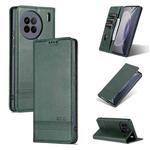 For vivo X90 AZNS Magnetic Calf Texture Flip Leather Phone Case(Dark Green)