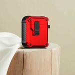 For AirPods 1 / 2 Eagle Shockproof Earphone Protective Case with Switch(Red)