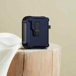 For AirPods 1 / 2 Eagle Shockproof Earphone Protective Case with Switch(Royal Blue)