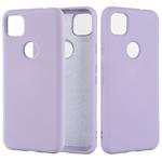 For Google Pixel 4a Pure Color Liquid Silicone Shockproof Full Coverage Case(Purple)