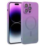 For iPhone 14 Pro Liquid TPU Silicone Gradient MagSafe Phone Case(Purple)