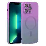 For iPhone 13 Pro Max Liquid TPU Silicone Gradient MagSafe Phone Case(Purple)